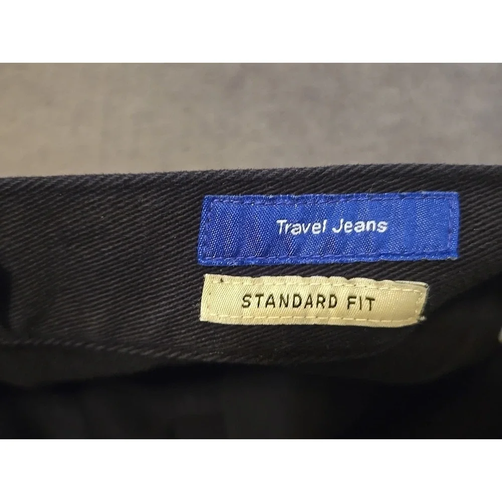 PETER MANNING NYC PMNYC Men's 35x29 Black Travel Jeans Tapered Stretch Denim